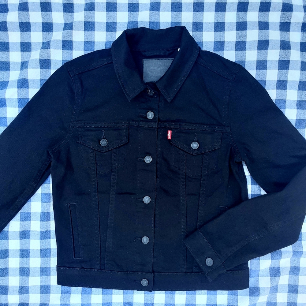 Levi's Black Jean Jacket Small Denim EUC